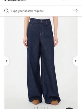 MaxMara Wide-Leg Deep Blue Denim Jeans
